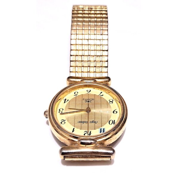 Vintage Sergio Valente Gold Toned Round Face Watch Great Condition - Picture 5 of 13